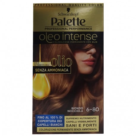 Palette Oleo hair dye Nº 6-80. Hazelnut blonde.