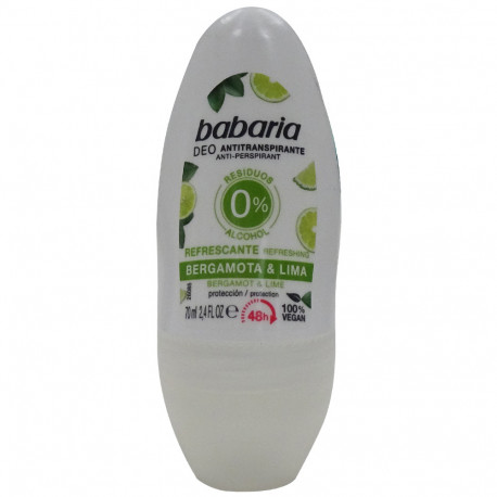 Babaria desodorante roll-on 70 ml. Bergamota y lima.
