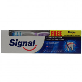 Signal pasta de dientes 100 ml. + cepillo de dientes gratis. Protección anticaries.