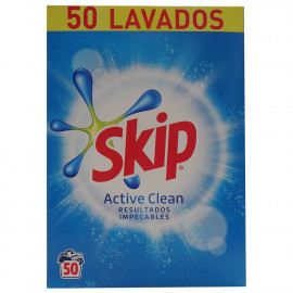 Skip detergente en polvo 50 dosis. Active Clean.