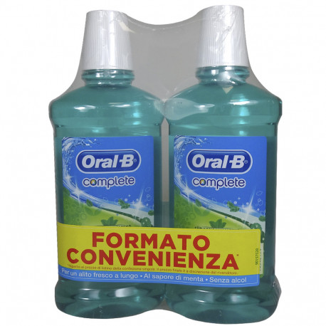 Oral B mouthwash 2X500 ml. Complete menta fresca.