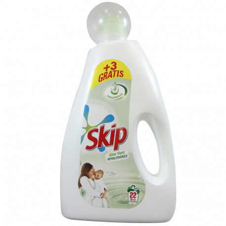 Skip detergente líquido 19 lavados + 3 gratis. 1,430 l. Aloe Vera.