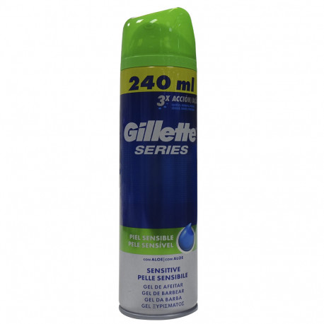 Gillette Series gel de afeitar 240 ml. Sensible Aloe Vera.