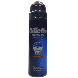 Gillette Proglide gel de afeitar 170 ml. Sensitive active sport 2 en 1.