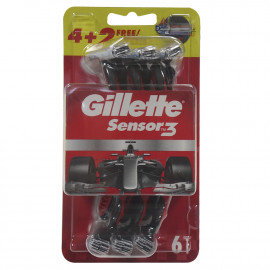 Gillette sensor3 maquinilla de afeitar 3 hojas 4+2 u.