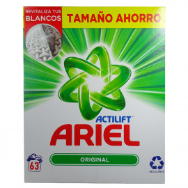 Ariel detergente en polvo 63 dosis 4095 gr. Original.