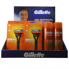 Gillette Fusion 5 display 14 u. 8 X maquinilla + 2 recambios + 6 X gel 200 ml.