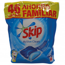 Skip detergent in tabs 46 u. Active Clean.
