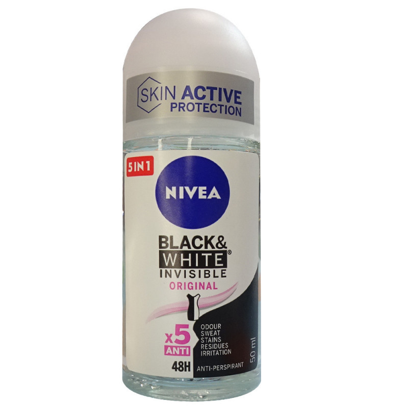 Nivea deodorant roll-on 50 ml. Black & white invisible original. - Tarraco  Import Export