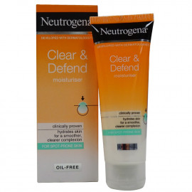 Neutrogena face cream 50 ml. Clear & Defend moisturiser for a smoother clearer complexion.