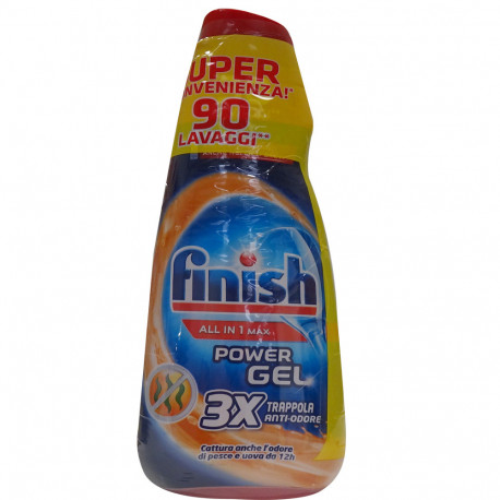 Finish dishwasher gel 3X600 ml. All in one Max anti-odor.