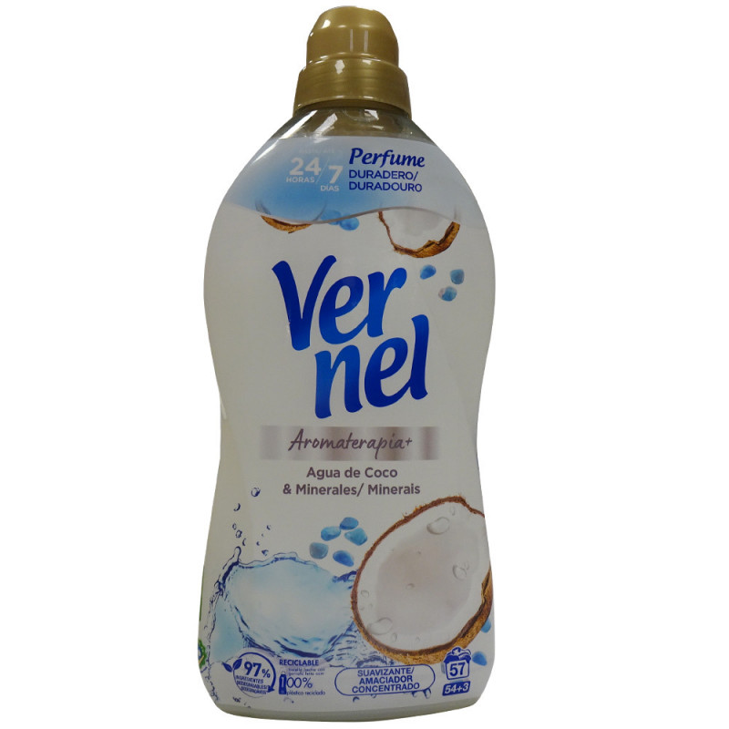 Vernel suavizante para la ropa concentrado 1,140 l. Agua de coco &  minerales. - Tarraco Import Export