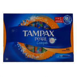 Tampax compak pearl 36 u. Super plus.
