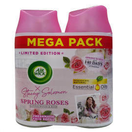 Air Wick ambientador recambio spray 2X250 ml. Rosas de primavera.