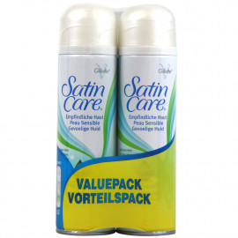 Gillette gel 2X200 ml. Satin care Pure & Delicate.