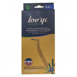 Lov'yc pharma cepillo interdental bambú 7 u. Ergonómico 0,6 mm. Minibox 20 u.