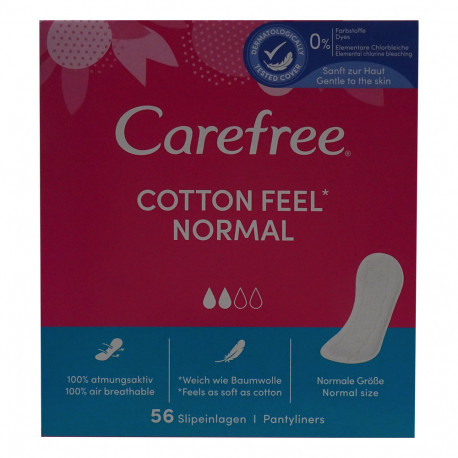 Carefree sanitary towels 56 u. Cotton feel.