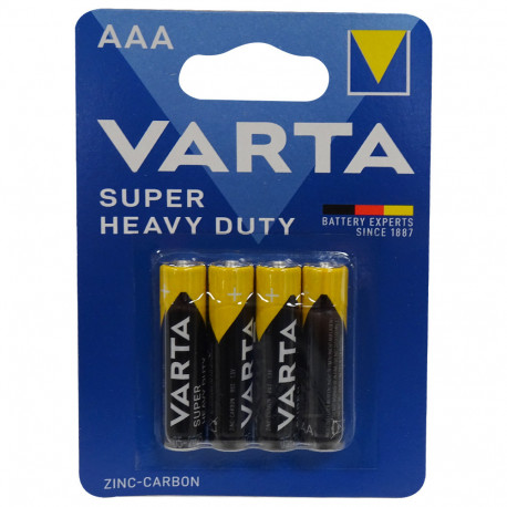 Varta battery 4 u. AAA - R03 zinc charcoal.