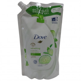 Dove bath gel 720 ml. Eco-refill cucumber & green tea.