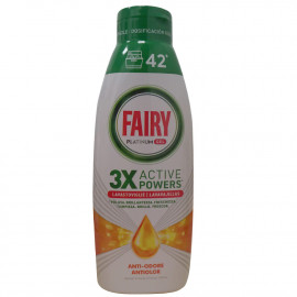 Fairy lavavajillas gel 42 dosis. Platinum anti-olor.