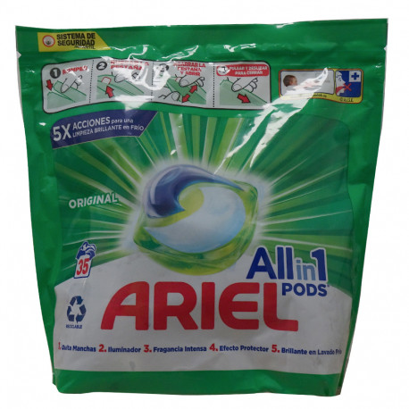 Ariel detergent in tabs all in one 31 u. Original.