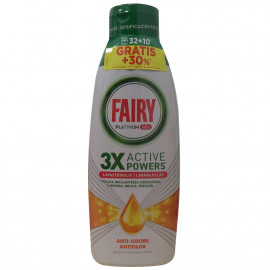 Fairy lavavajillas gel 840 ml. Platinum anti-olor.