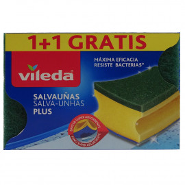 Vileda estropajo 1+1. Box Salvauñas antibacterias.