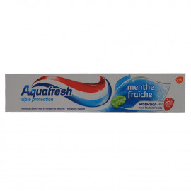 Aquafresh pasta de dientes 75 ml. Triple protección menta fresca.
