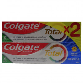 Colgate pasta de dientes 2X75 ml Total blanqueador.