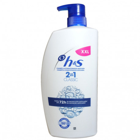 H&S shampoo 900 ml. Anti-dandruff classic clean 2 in 1 with dispenser.