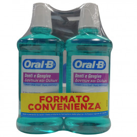 Oral B enjuague bucal 2X500 ml. Complete menta fresca sin alcohol.
