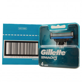 Gillette Mach 3 cuchillas 4 u. Minibox.