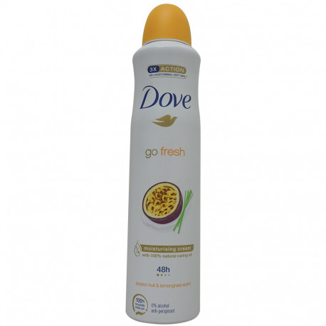 Dove desodorante spray 250 ml. Go Fresh fruta de la pasión.
