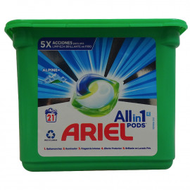 Ariel detergente en cápsulas all in one 21 u. Alpine +.