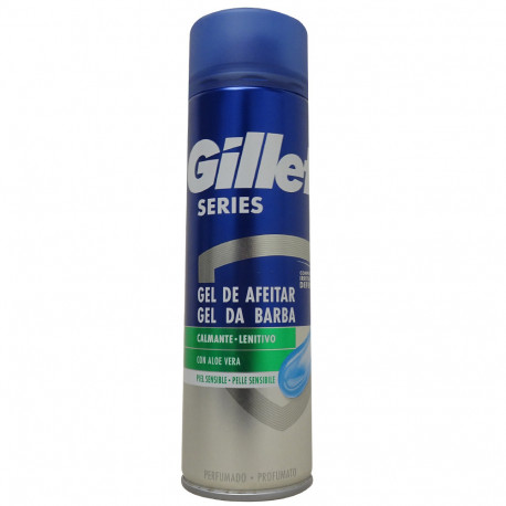 Gillette Series gel de afeitar 200 ml. Piel sensible Aloe Vera.
