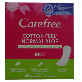 Carefree protege slip 56 u. Normal cotton feel aloe vera.