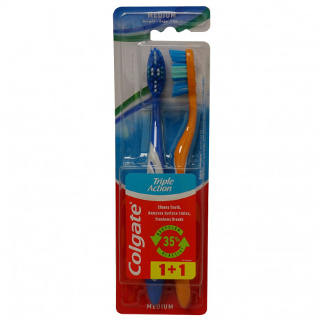 Colgate toothbrush 2 u. Triple Action Medium.