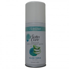 Gillette gel 75 ml. Satin care sensitive skin Aloe Vera.