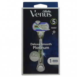 Gillette Venus Deluxe Smooth Platinum razor 5 blades + 1 refill.
