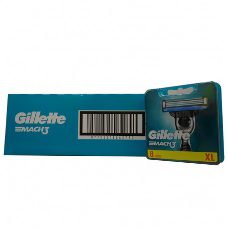 Gillette Mach 3 blades 8 u. Minibox.