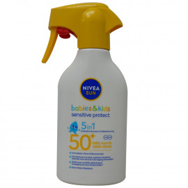 Nivea Sun leche solar spray 270 ml. Kids Protección 50 pieles sensibles.