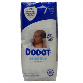 Dodot diapers 44 u. 2-5 kg. Talla 1. Sensitive.