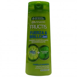 Garnier Fructis champú 360 ml. Fuerza y brillo 2 en 1 cabello normal.