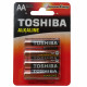 Toshiba pilas 4 u. AA alcalina LR6.