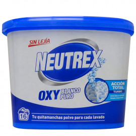 Neutrex Oxy quitamanchas 560 gr. 16 dosis. Blanco puro.