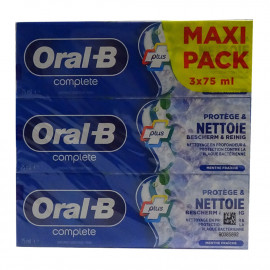 Oral B toothpaste 3X75 ml. Complete fresh mint.