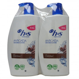 H&S shampoo 2X1000 ml. Anti-dandruff anti-hair loss with caffeine prevents breakage with a dispenser.