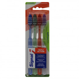 Signal toothbrush 4 u. Triple action soft.