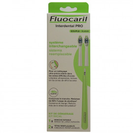 Fluocaril cepillo de dientes reemplazable + 2 recambios. PRO interdental suave.