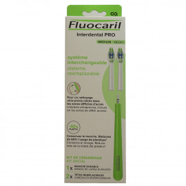 Fluocaril cepillo de dientes reemplazable + 2 recambios. PRO interdental medio
